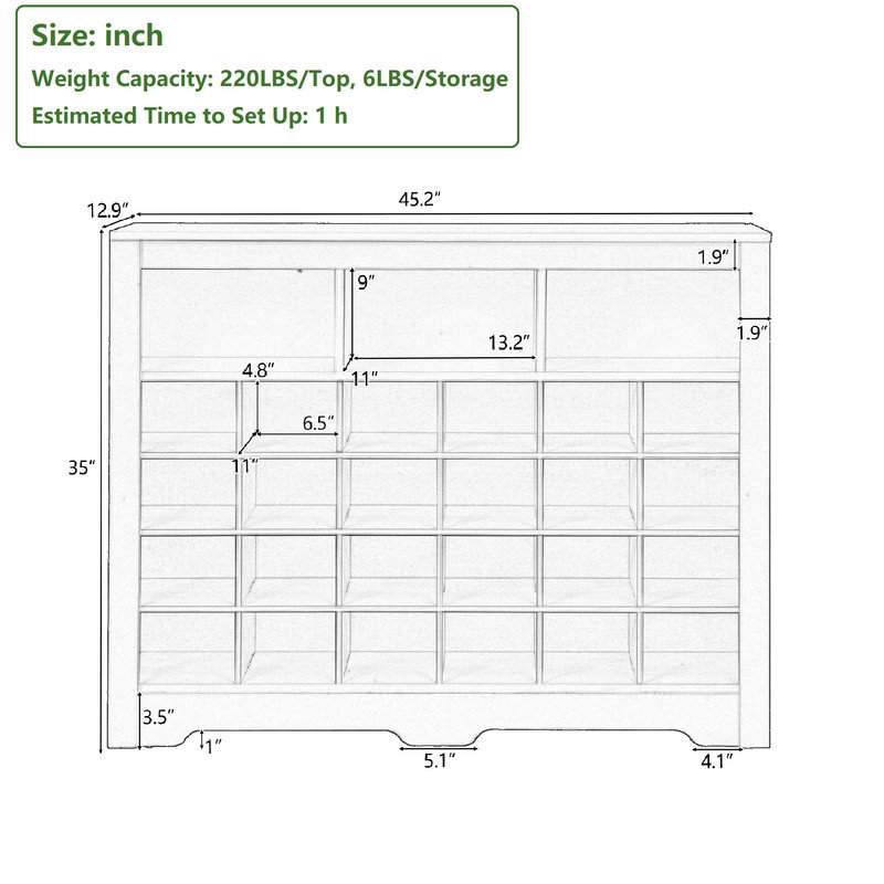 30 Pairs Shoe Storage Cabinet, White