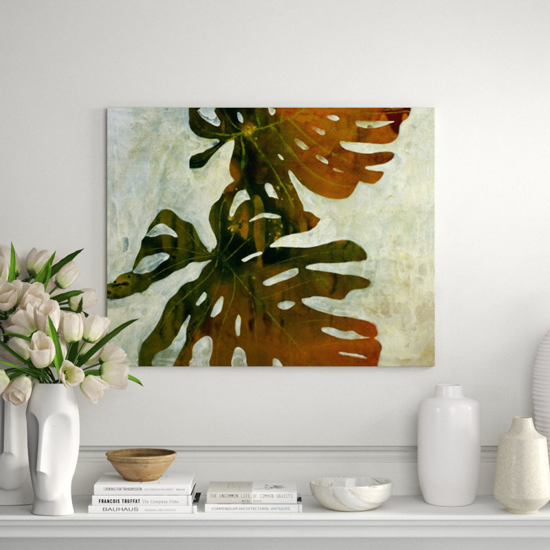 Monstera Deliciousa Painting by Kari Taylor, Image Brush Gel, 30" H x 38" W x 1.5" D