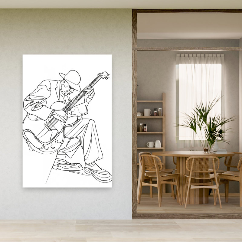 Art mural abstrait contemporain Blues, 60" H x 40" W