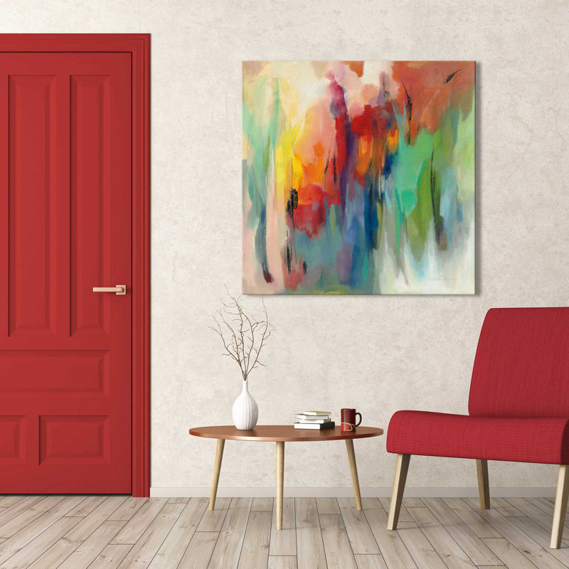 March Rainbow - Peinture, Encadrement argenté, H 31,5 po x l 31,5 po x P 1 po