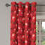 Rideau à œillets décoratif à 2 panneaux Latitude Run® Summer, 50 po x 63 po, vert jade et rouge-2089414829
