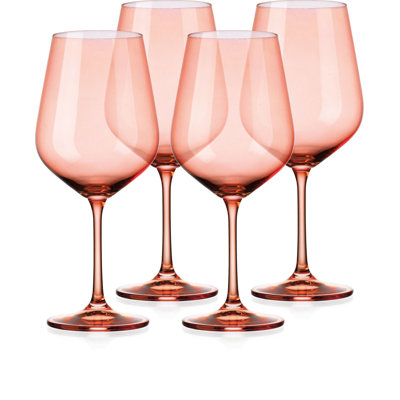 Set Of Four Translucent Large Wine Glasses