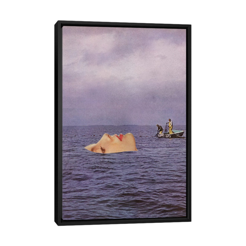 Richard Vergez " Undercurrent " by Richard Vergez, 26" H x 18" W x 1.5" D, Black Framed Canvas, No Mat