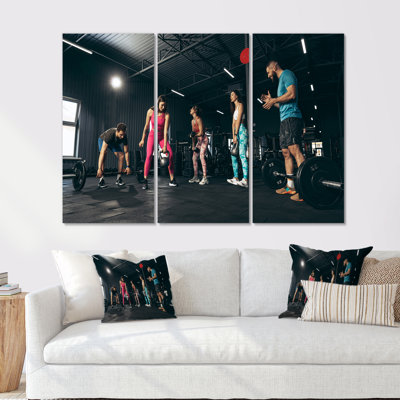 Bodybuilding Indoor Group Training - Aerobic & Bodybuilding Canvas Art Set