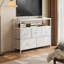 Multi-Function Steel-Wood 5-Drawer Storage Cabinet with Fabric Drawers, and Power Outlets-1700506733