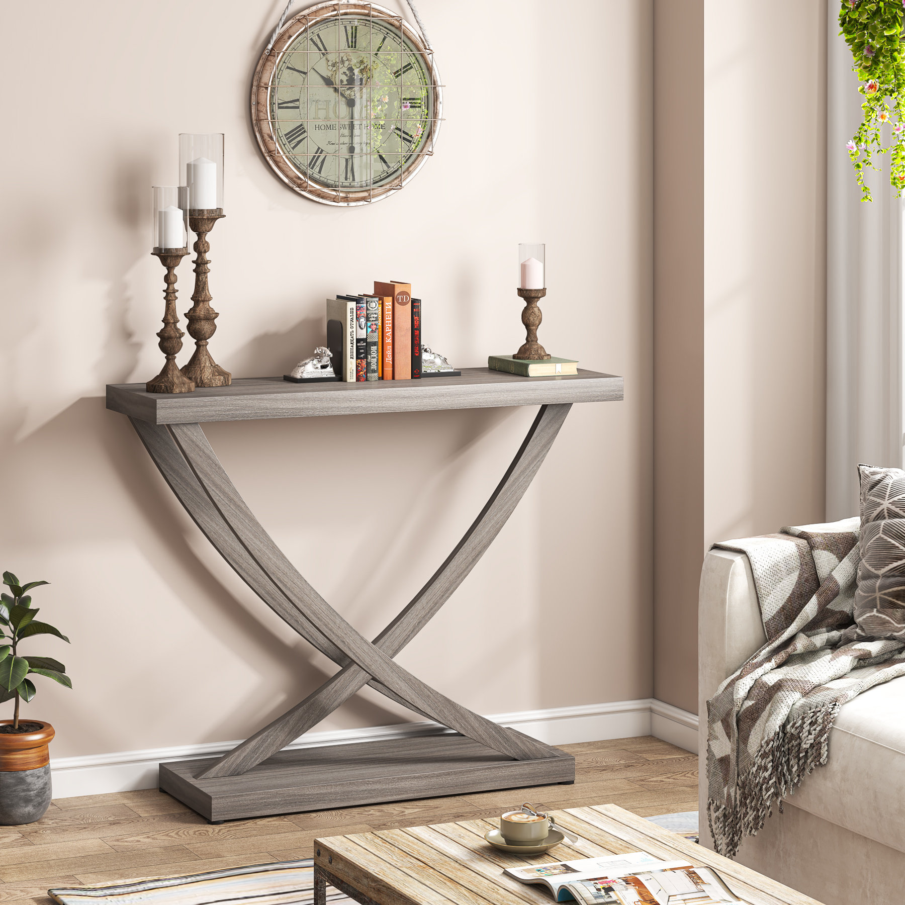 Gracie Oaks Hayven 35" Console Table Entryway Table for Hallway