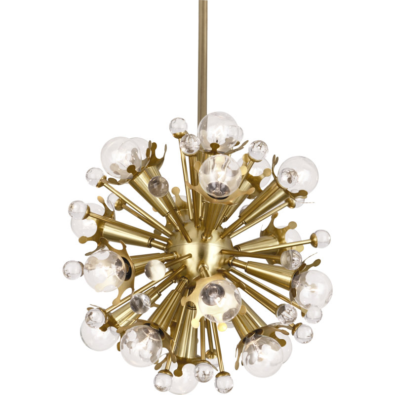 Lustre sphérique Spoutnik 18 lumières, Laiton antique