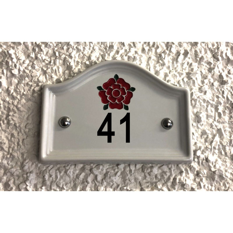 Walsham 16.5cm H Ceramic House Number, White, 41