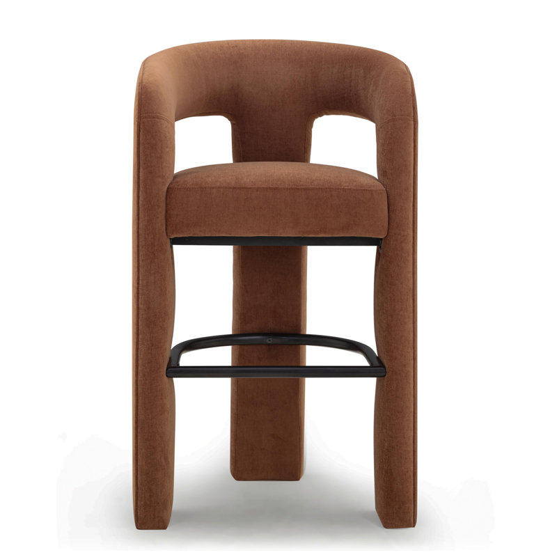 Malone Rust Red Performance Fabric Bar Stool, Bar Stool (29.7" Seat Height), Red