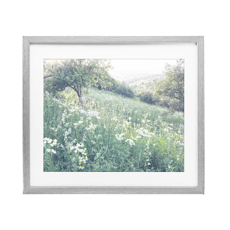 «Sunny Daisies in Meadow», reproduction sous verre encadrée, conception par Leah Straatsma, H 17 po x l 21 po
