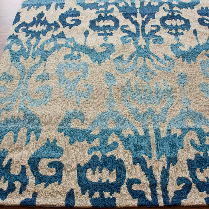 Tapis ikat bleu Oliveri, Rectangle 9 pi x 12 pi