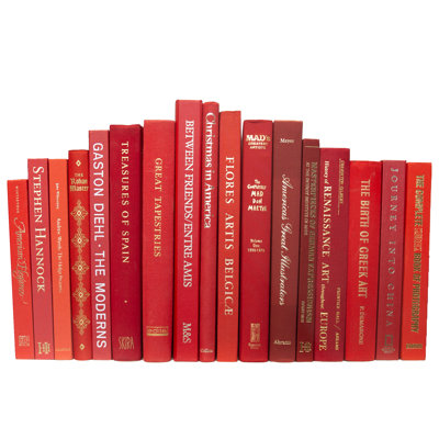 Decorative Books - Vintage Gala Oversized Books - Red Books By The Foot