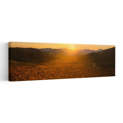 Golden Valley, coucher de soleil abstrait abstrait coloré, art mural forêt contemporaine
