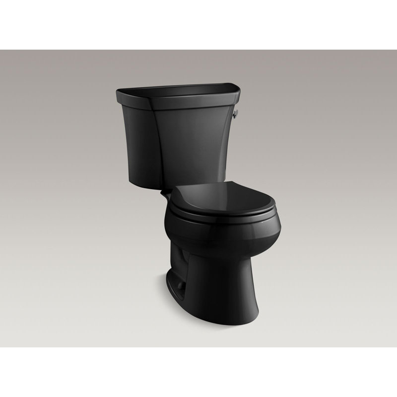 Wellworth 1.28 GPF Water Efficient Round Two-Piece Toilet (Seat Not Included), Black Black