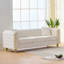 Canapé 86 po, canapé 3 places en velours avec accoudoirs capitonnés 86 po - beige