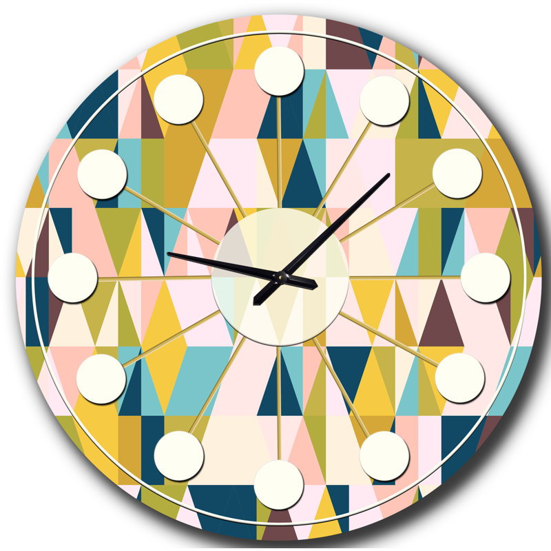 Triangulaire rétro Design I - horloge murale moderne Mid-Century, Moyenne