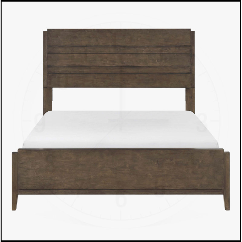 Classic Contemporary Dark Walnut Finish King Bed, Durable Solid Rubberwood Construction for Timeless Elegance and Stability