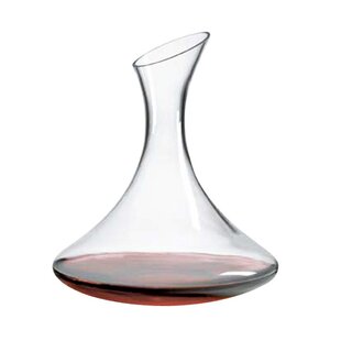 Hand-Blown Glass Broad Bowl Wine Decanter with Handle - 53 oz