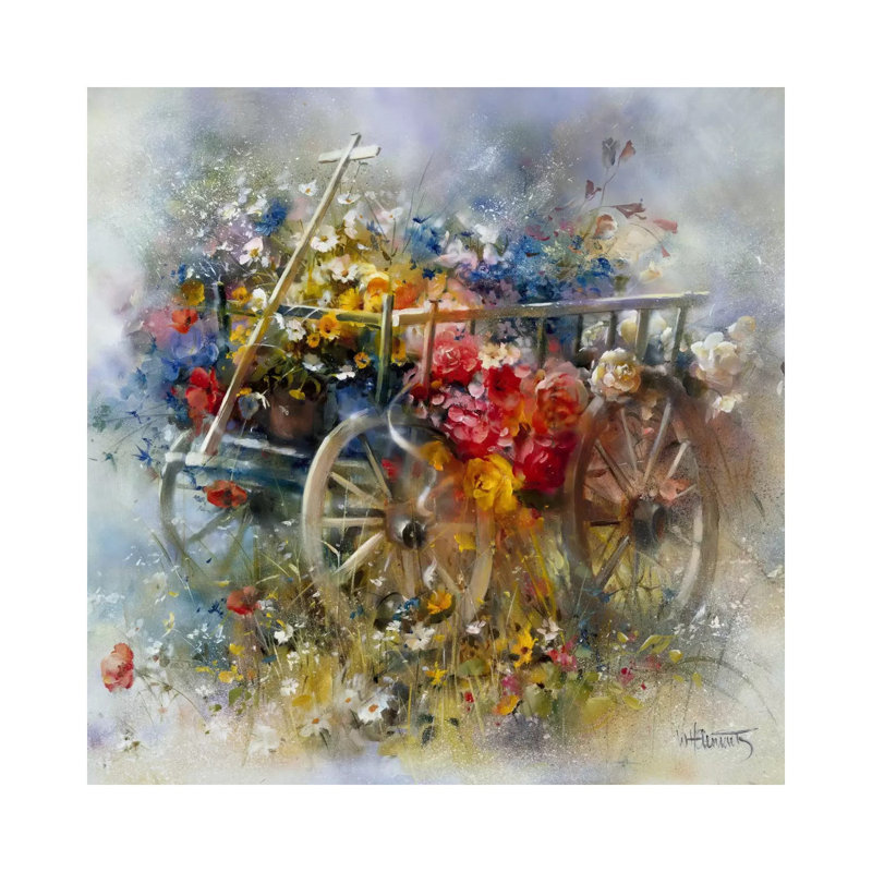 Flower Barrow by Willem Haenraets - Wrapped Canvas Painting, 30.48 cm H x 30.48 cm W