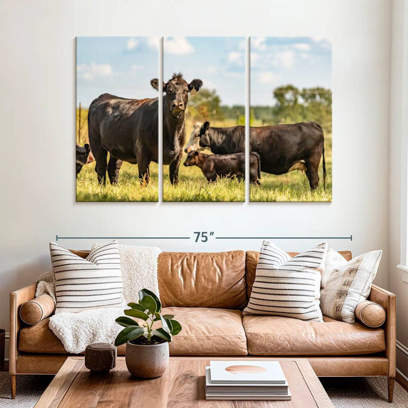 Brampt Grazing Angus Cows, 42" H x 65" W