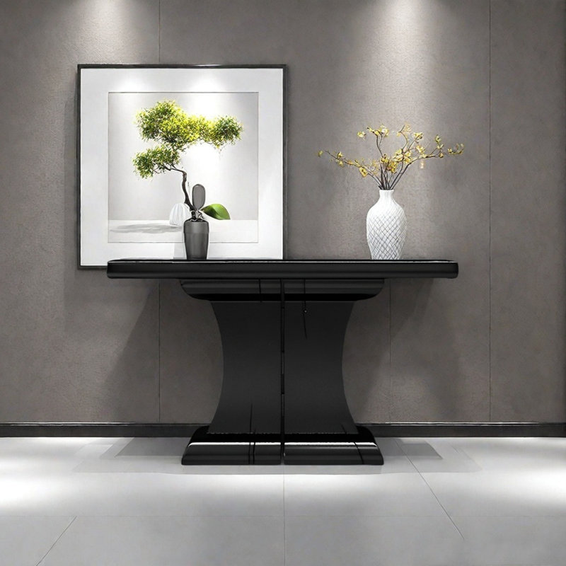 Console moderne minimaliste, H 35,43 po x l 55,12 po x P 15,75 po, Noir