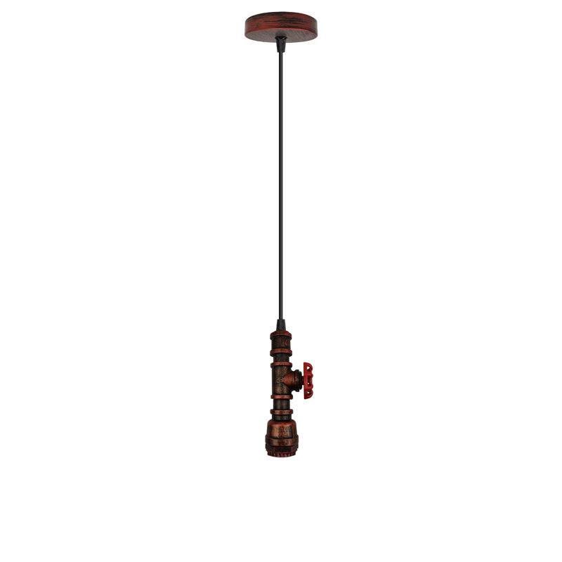 Buckeys 1 - Light Single Bulb Pendant, Rustic Red