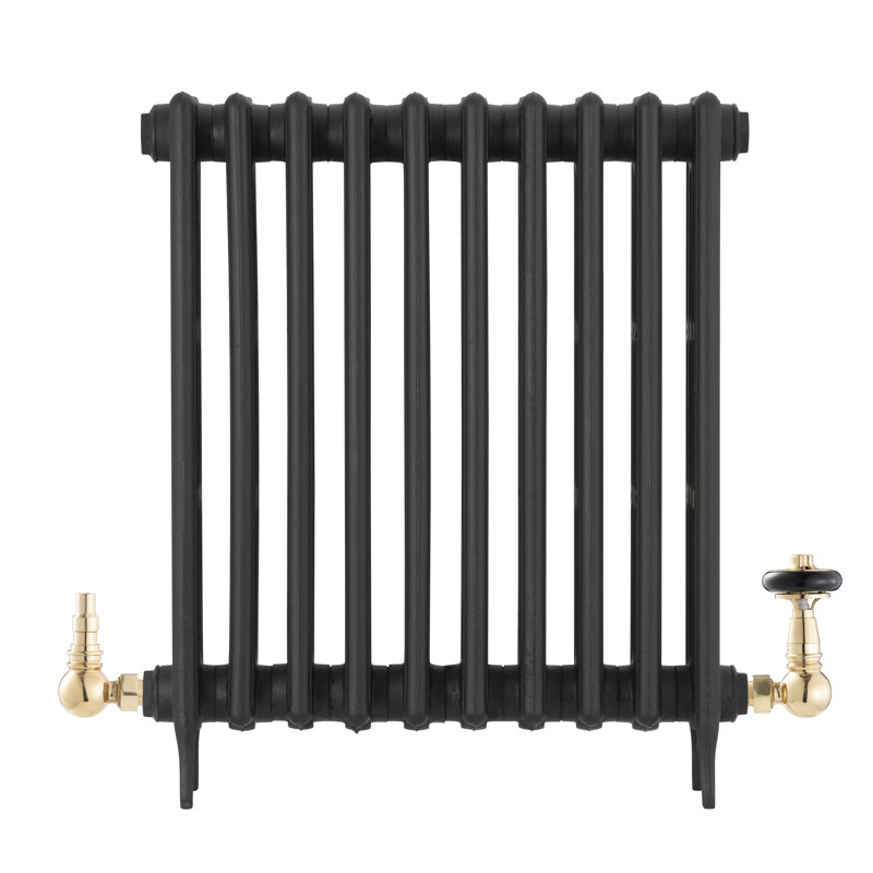 Abbate Heating Corner Thermostatic Radiator Valve with Wheel Head & Lockshield, Old English Brass