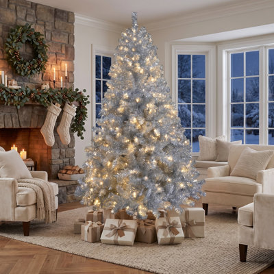 Arbre de Noël éclairé 6 pi avec 11 modes d'éclairage, arbre de Noël pour l'intérieur et l'extérieur