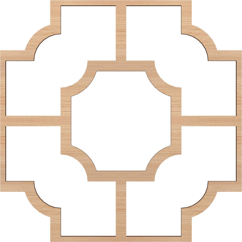 Charpente de plafond décorative Bradley, Noyer blanc, H 66,83 po x l 66,83 po x P 0,375 po