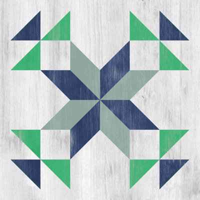 " Barn Quilt Teal And Navy "