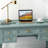 Modern Teal Five-drawer Solid Wood Writing Desk