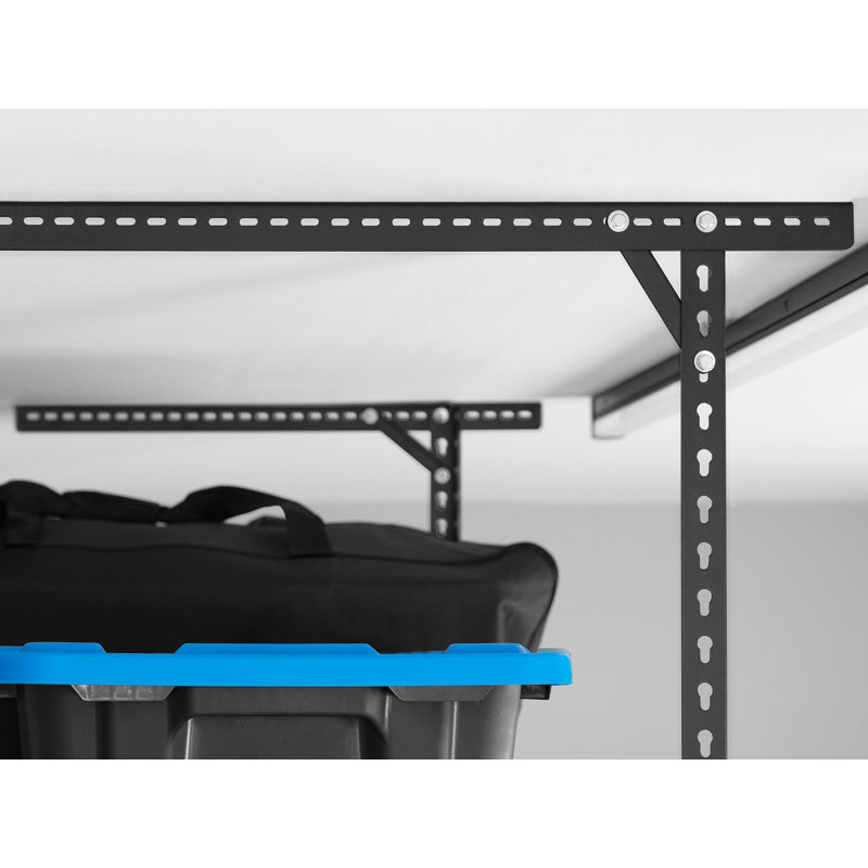 Black Heavy Duty Steel Adjustable Overhead Garage Storage Rack