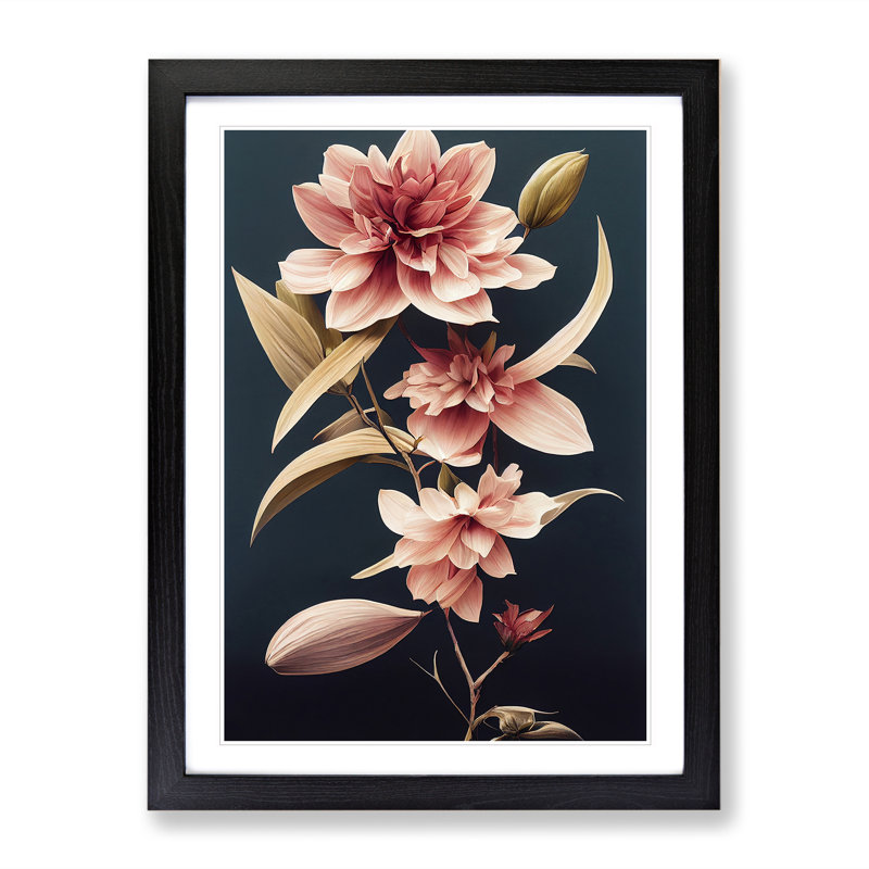 The Classic Flowers No.2 - Framed Print, Black Framed, 46cm H x 34cm W x 2cm D