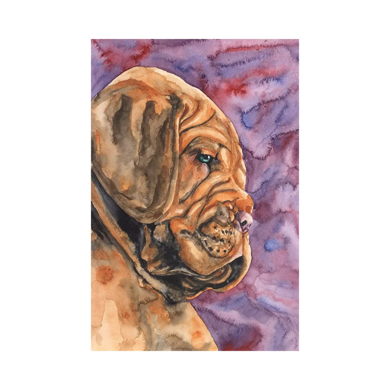 Dogue De Bordeaux Puppy by George Dyachenko - Wrapped Canvas Print, 20.32 cm H x 30.48 cm W