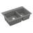 Karran Quartz 33'' X 22'' Double Bowl 60/40 Top Mount Drop-in Kitchen Sink Kit-50597879