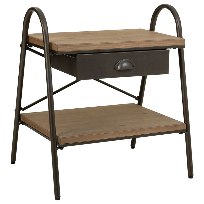 Ahnyia 52cm W Metal Bedside Table