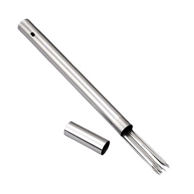 Barbecue sign tube set Stainless Steel Barbecue Skewer Household Skewer Skewer Grill Needle Grill Fork Iron Skewer Storage Box Set Tool