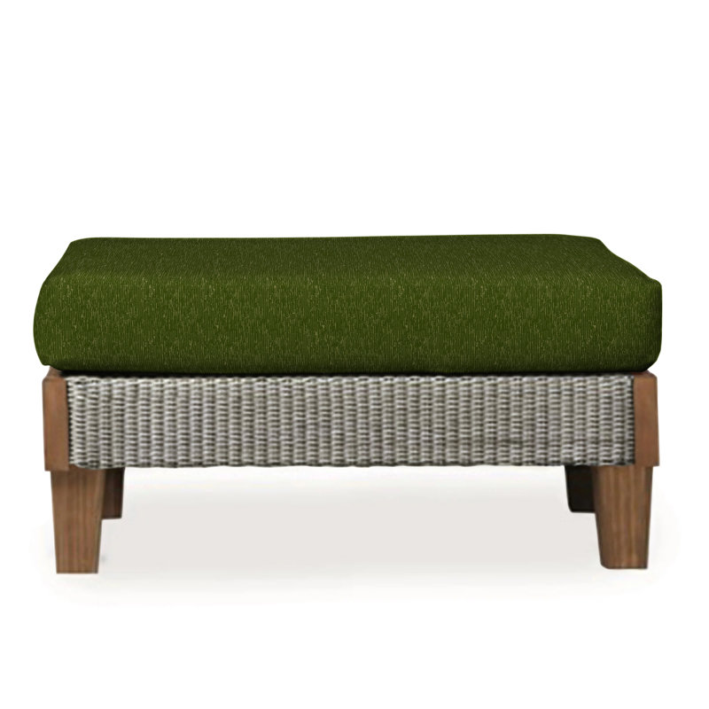 Catalina Outdoor Ottoman, Canvas Black Sunbrella® Canvas, Pewter