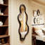 Miroir mural irrégulier, miroir mural en bois noir 22 po x 48 po, miroir mural asymétrique pour le salon, la chambre, le vestibule et le vestibule-242392879