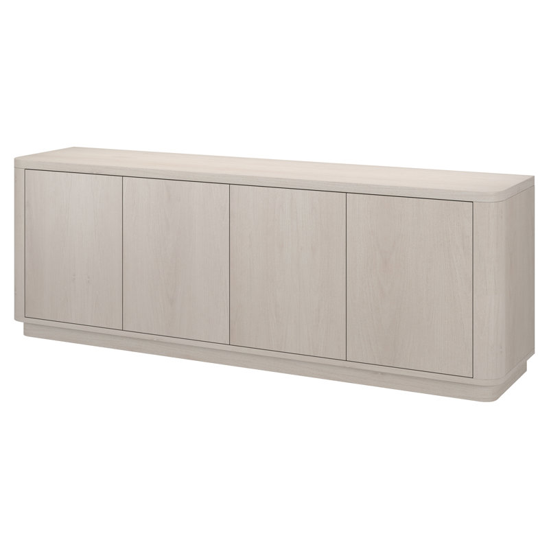 Weybossett Rectangular TV Stand, White Wood