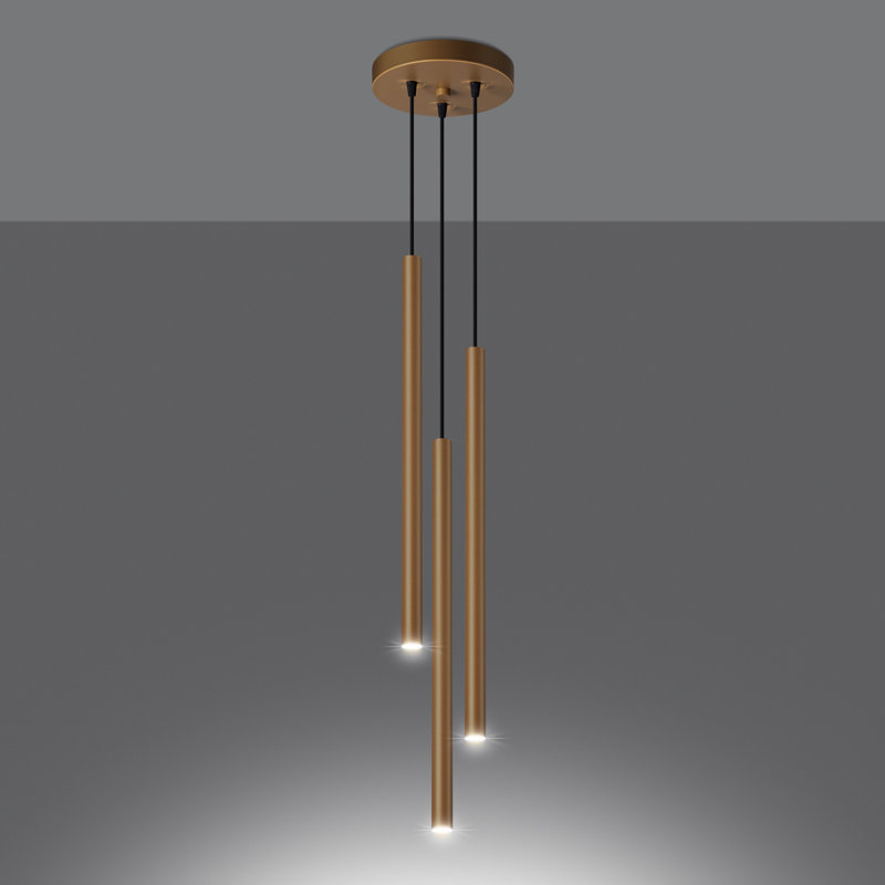 Berthile - Light Pendant, Gold, 52cm W x 9cm D, 3 Lights