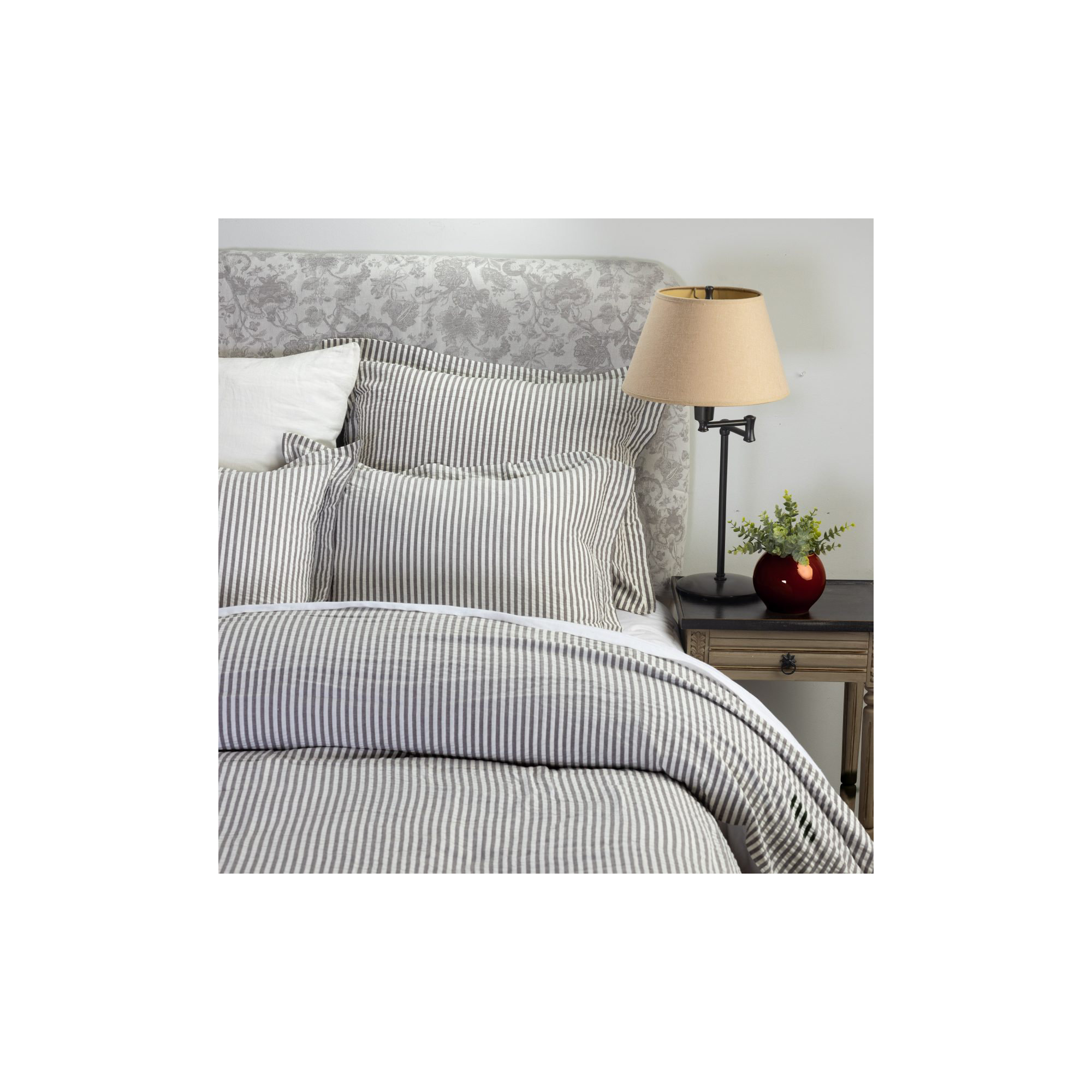 Oakden Percale Duvet Cover, Gray, Twin Duvet Cover