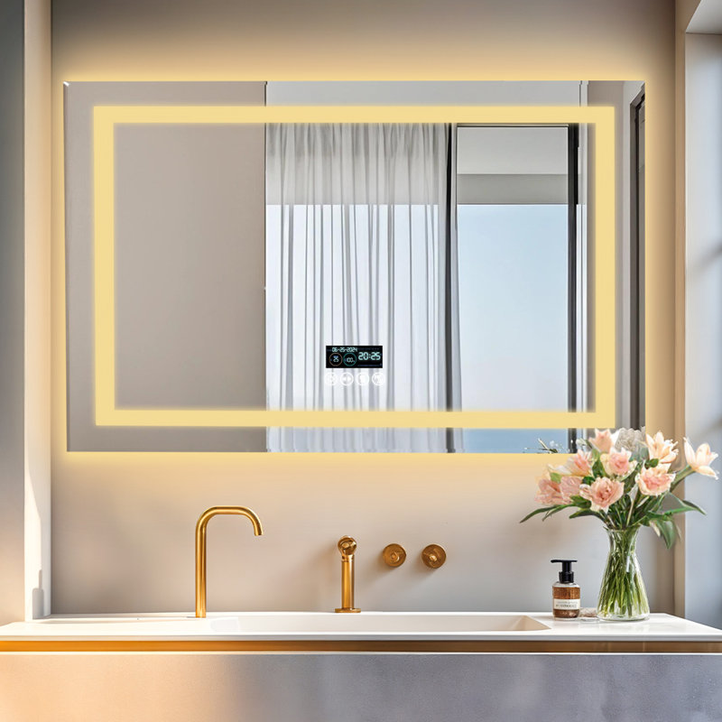 Rectangle Bluetooth Led Mirror, 70 cm H x 100 cm W