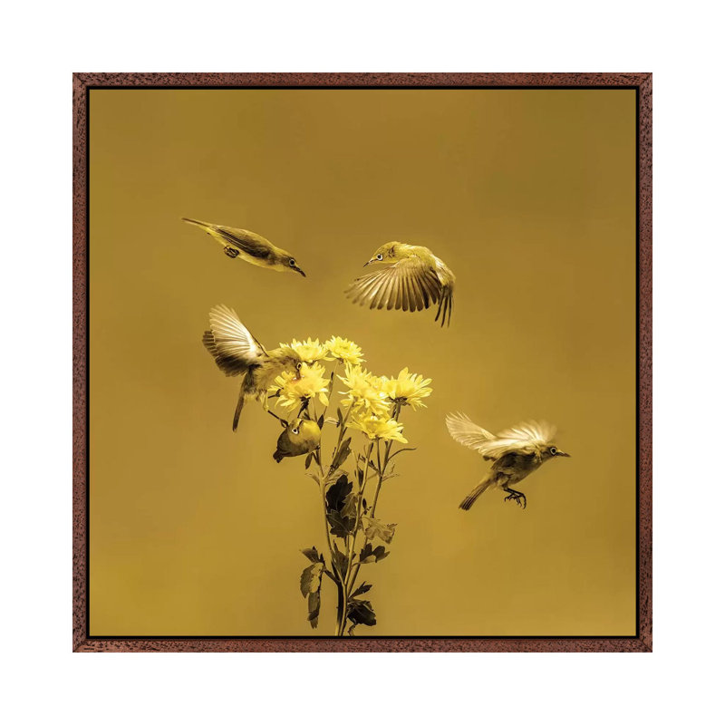 When The Morning Comes by Hardibudi - Print on Canvas, 66.04cm H x 66.04cm W x 3.81cm D, Classic Brown Wood Floater Framed