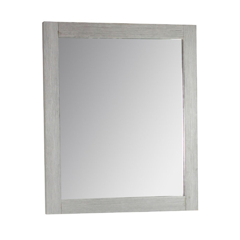 Bemidji Wood Flat Wall Mirror, 30" H x 24" W