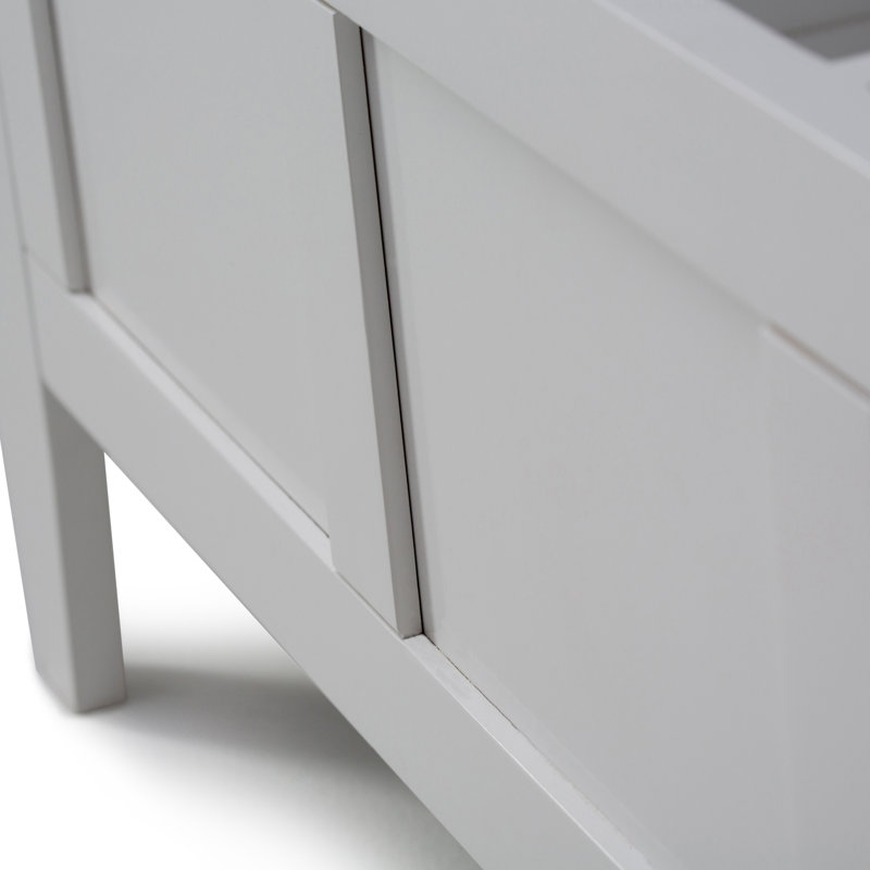 Brooklyn White Solid Wood Flip Top Storage Bench