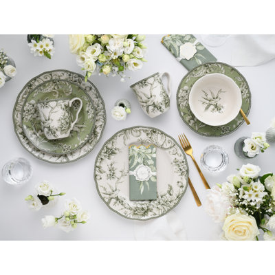 Adelaide Piece Porcelain China Dinnerware Set - Service for 4