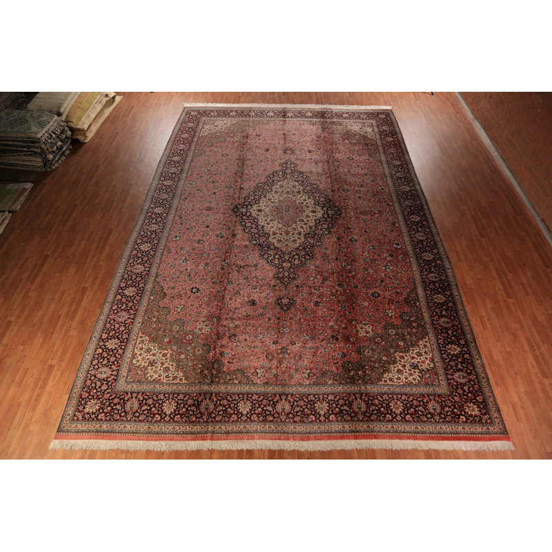 Tapis traditionnel rose 100% soie 13 x 20
