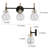 Satilla 3-Light Dimmable Modern Black/Brass Vanity Light
