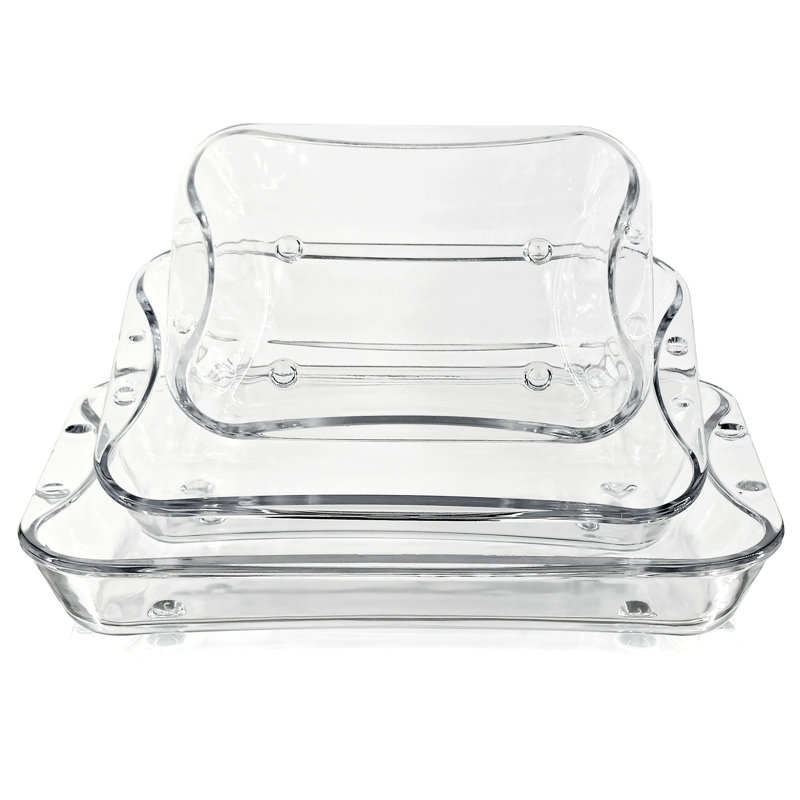 PRIMA Set/3 Rectangular Glass Oven Dish